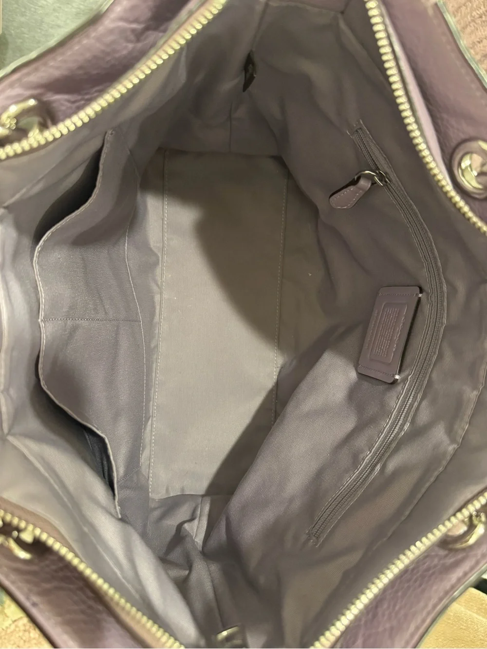 Coach Pebble Leather Shoulder Tote in Lavender